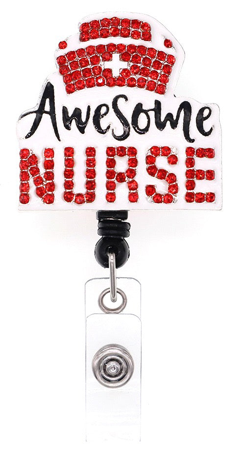 Awesome Nurse Bling Badge Reel – Berani Femme Couture Scrubwear & Medical  Supply