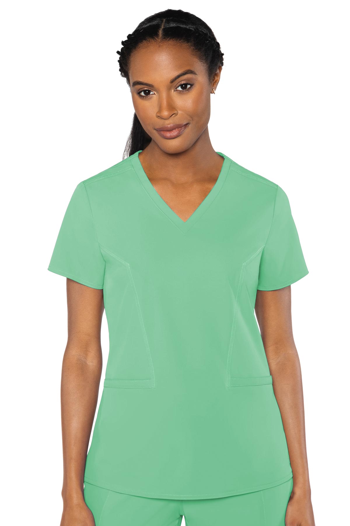 Med Couture Peaches Double V-Neck Top (9 Colors) XS-3XL