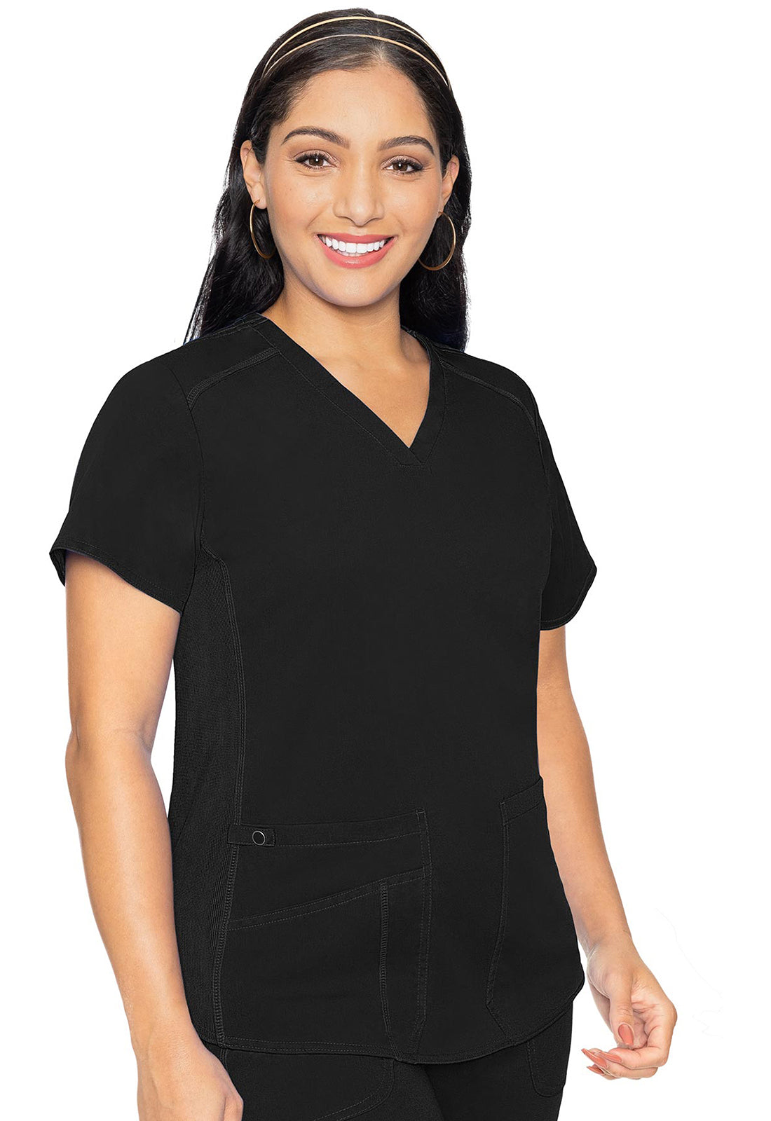 Med Couture Touch V-Neck Shirttail Top (16 Colors XS-2XL)