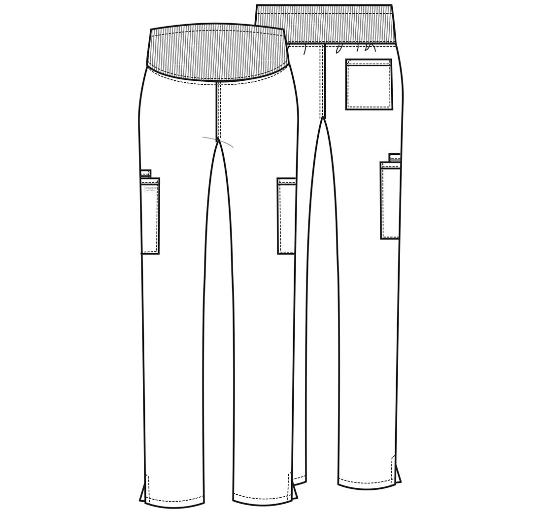 Cherokee Workwear Professionals Maternity Straight Leg Pant (Various Colors, Petite Length)