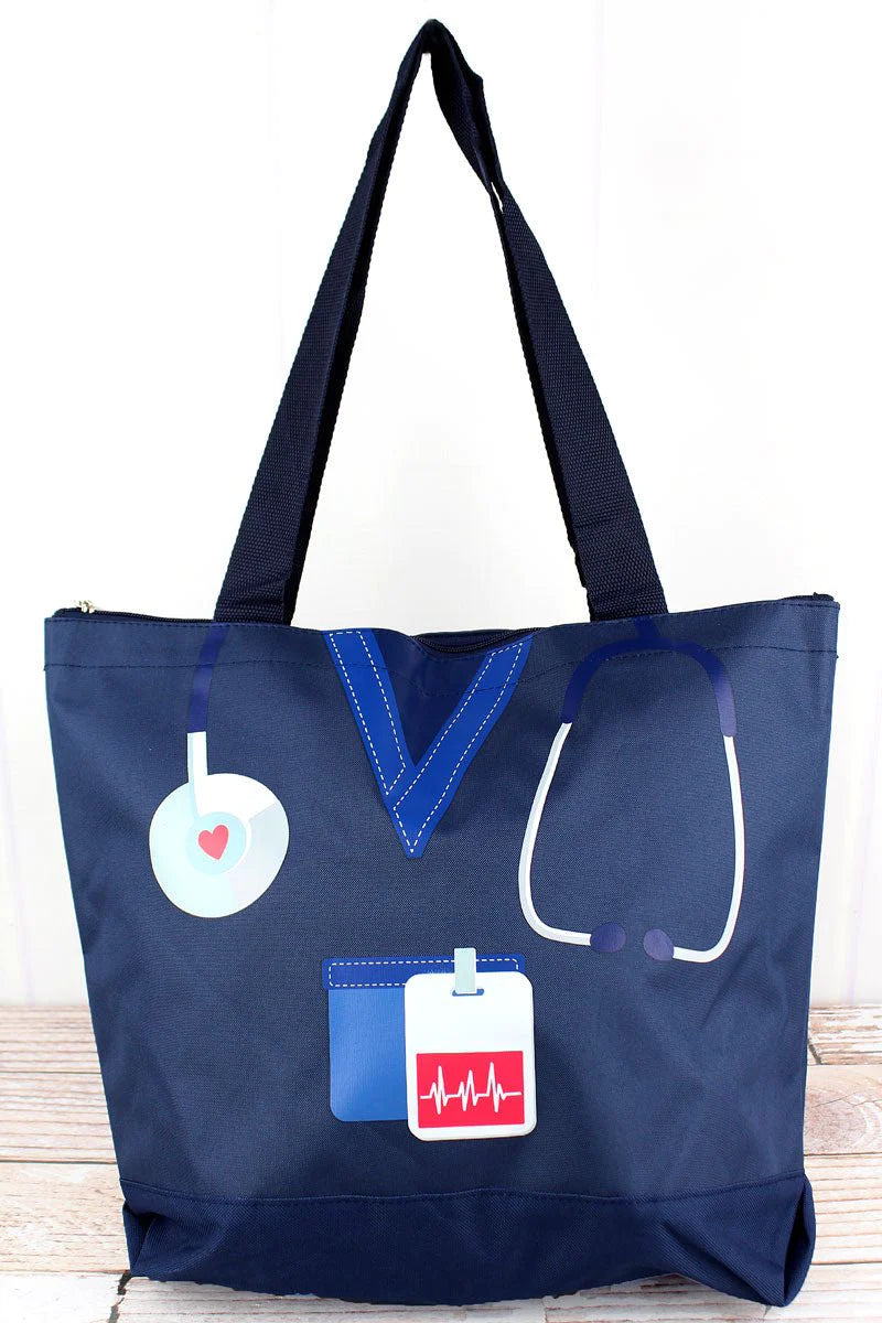 Scrub Life Tote Bag (Colors: Pink, Navy, Or Mint)