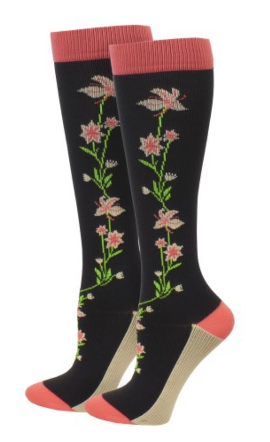 Tropical Floral Compression Socks