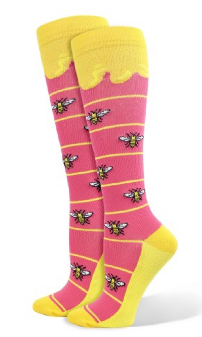 Bee Hive Compression Socks (Regular & XL)