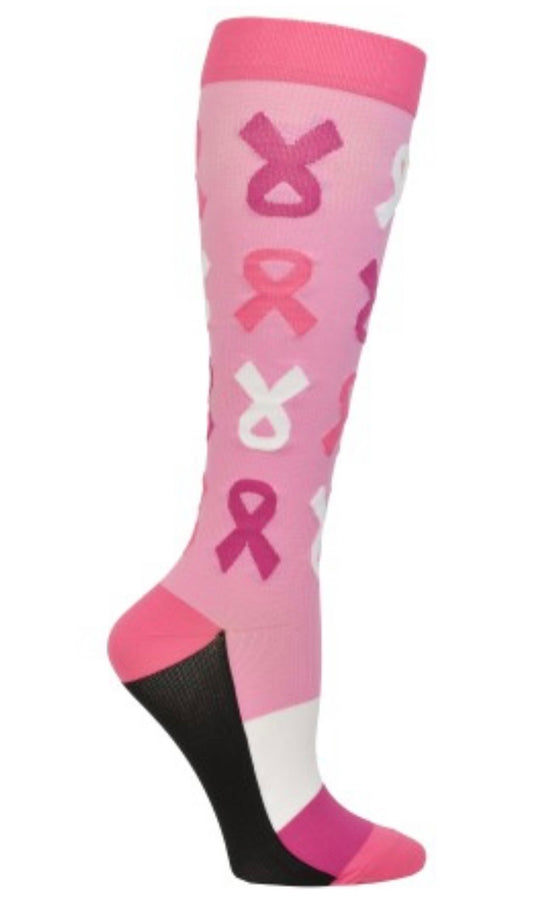 Pink Ribbon Compression Socks (Regular & XL)