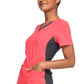 Cherokee Iflex V-Neck Knit Panel Top (Extended Sizes up to 2XL)